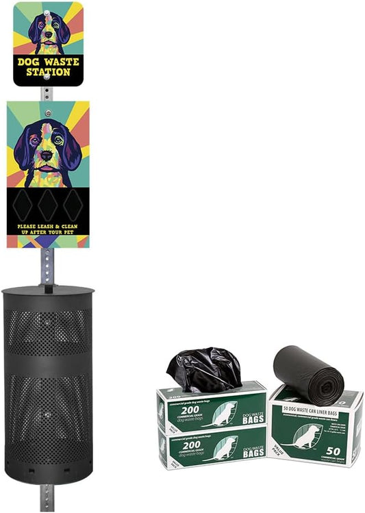 Zero Waste USA - DISPENSE-ART™ Dog Waste Station - Beagle | Commercial rust-proof aluminum station with UV artwork, 400 roll bags, 10-gallon can & 10-year warranty