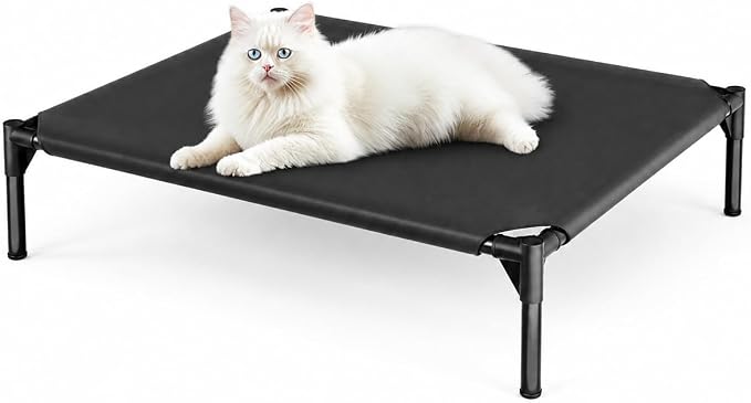 Elevated Dog Cot Bed,Cooling Raised Pet Bed with Washable Breathable Mesh Sturdy Metal Frame,Portable Raised Dog Bed with Anti-Slip Feet for Indoor Outdoor Backyard Use (29" X 19" X 7")