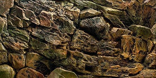 Rock Wall Aquarium Background Poster PVC Fish Tank Decor Landscape 24 36 48 72 (60" x 24"/ 152 x 61cm)