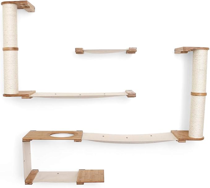 CatastrophiCreations The Roman Cat Fort - Multiple-Level Cat Hammock & Climbing Activity Center Wall-Mounted Cat Tree Shelves