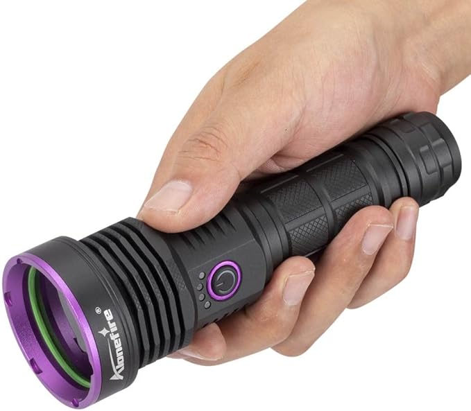 ALONEFIRE SV43 36W 365nm UV Flashlight USB C Rechargeable Ultraviolet Black Light Woods Lamp for Pet Urine Detector, Resin Curing, Scorpion, Bed Bug, Fishing, Leak with UV Protective Glasses, Battery