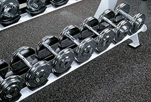 American Floor Mats 1/4in (7mm) Thick 10% Blue/Grey 4' x 30' Heavy Duty Rubber Rolls, Protective Exercise Mats, Home Gym Rubber Flooring