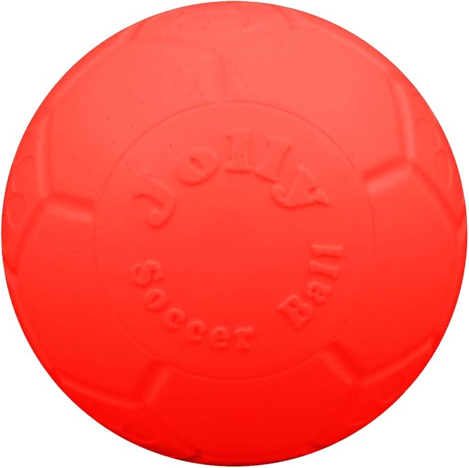 Jolly Pets Large Soccer Ball Floating-Bouncing Dog Toy, 8 inch Diameter, Orange