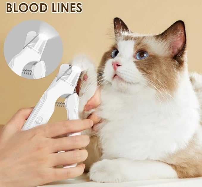 2-in-1 Dog Nail Clippers & Cat Nail Clippers Trimmers for Large Medium Small Cats Dogs Claw Grinder Quick Sensor Safety Guard Type-C Rechargeable with 2 LED Lights For Cat Dog Claw Care(White)