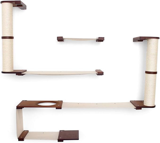 CatastrophiCreations The Roman Cat Fort - Multiple-Level Cat Hammock & Climbing Activity Center Wall-Mounted Cat Tree Shelves