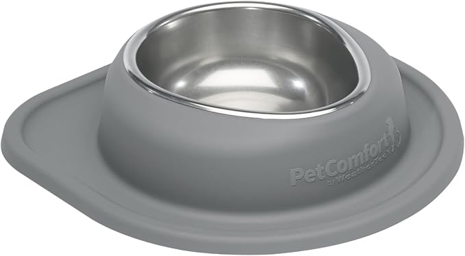 WeatherTech Single Low Pet Feeding System - Heavy-Duty Dog & Cat Food/Water Bowl - 32 oz (4 Cups) Dark Grey (SL3203DG)