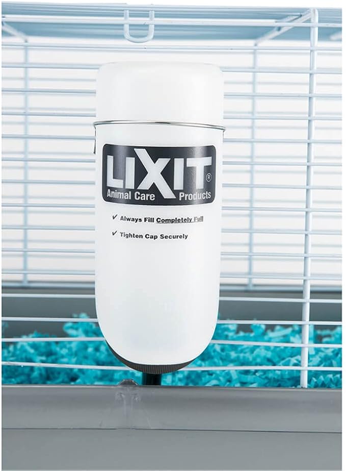 Lixit Wide Mouth BPA-Free Cage Water Bottles for Rabbits, Ferrets, Guinea Pigs, Rats, Chinchillas, Hamsters, Mice, Hedgehogs, Gerbils and Other Small Animals. (Translucent, 8 Ounce)