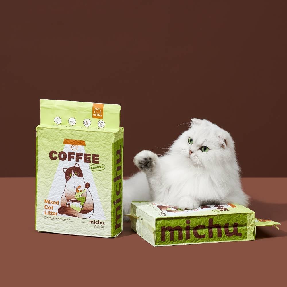 Mixed Tofu Cat Litter, Heavy Duty Flushable Kitty Litter, 5.5Lb/88Oz Coffee 12 Pack