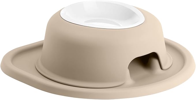 WeatherTech Single High Pet Feeding System w/Plastic Dog/Cat Bowls - 3" High Stand Tan (PSH0803TNTN)