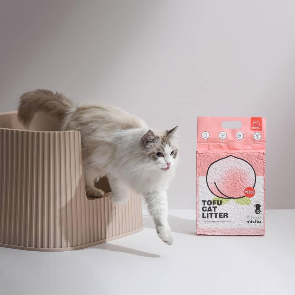 Tofu Cat Litter Natural Clumping Tofu Cat Litter, Fast Clumping and Easily Scoop-able 5.5lb/88oz 5 Scents - Greentea, 2 Pack