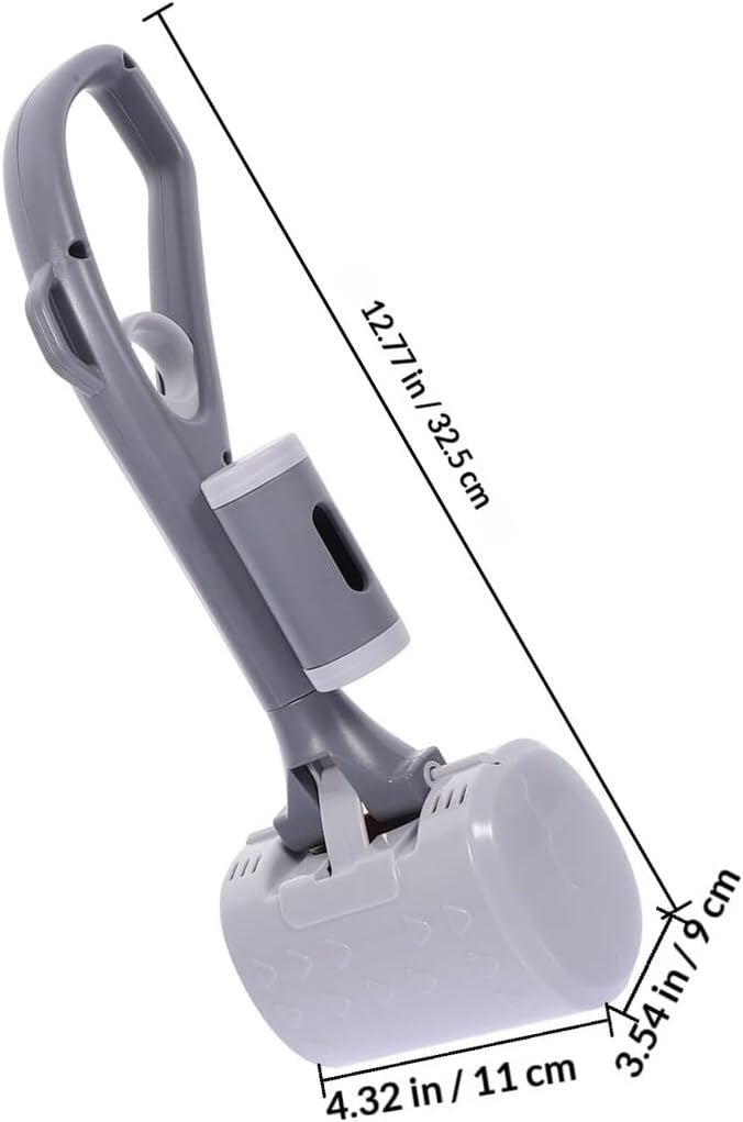 Beaupretty Heavy Duty Portable Dog Pooper Scooper with Handle, Gray Plastic Dog Poop Scoop for Yard and Outdoor Pet Waste Pickup