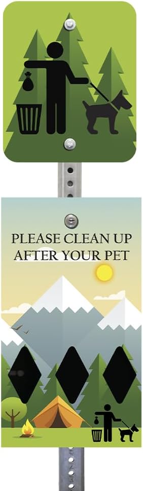 Zero Waste USA - DISPENSE-ART™ Mini Dog Waste Station - Camp | UV-printed aluminum bag station with 400 bags, 25% larger dispenser, installs beside existing trash cans, 10-year warranty