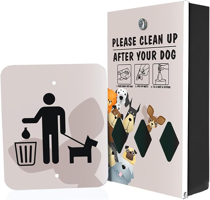 Zero Waste USA - DISPENSE-ART™ Mini Dog Waste Station - Peek A Pup | UV-printed aluminum bag station with 400 bags, 25% larger dispenser, installs beside existing trash cans, 10-year warranty