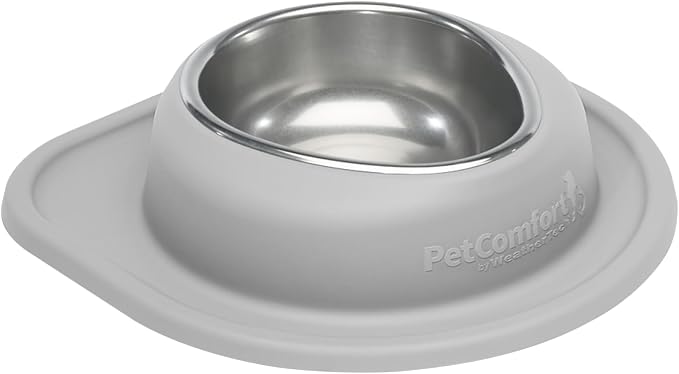 WeatherTech Single Low Pet Feeding System - Heavy-Duty Dog & Cat Food/Water Bowl - 32 oz (4 Cups) Light Grey (SL3203LG)