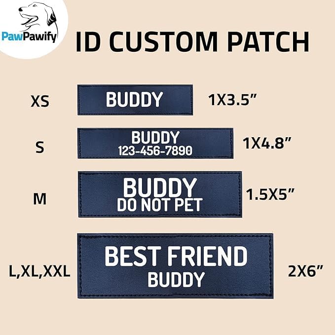 PawPawify Custom No Pull Dog Harness with Name and Phone Number, Heavy Duty Personalized Pet Vest to Prevent Tugging, Pulling, or Choking, Training and Walking (New Red, XS (5-9LBS))
