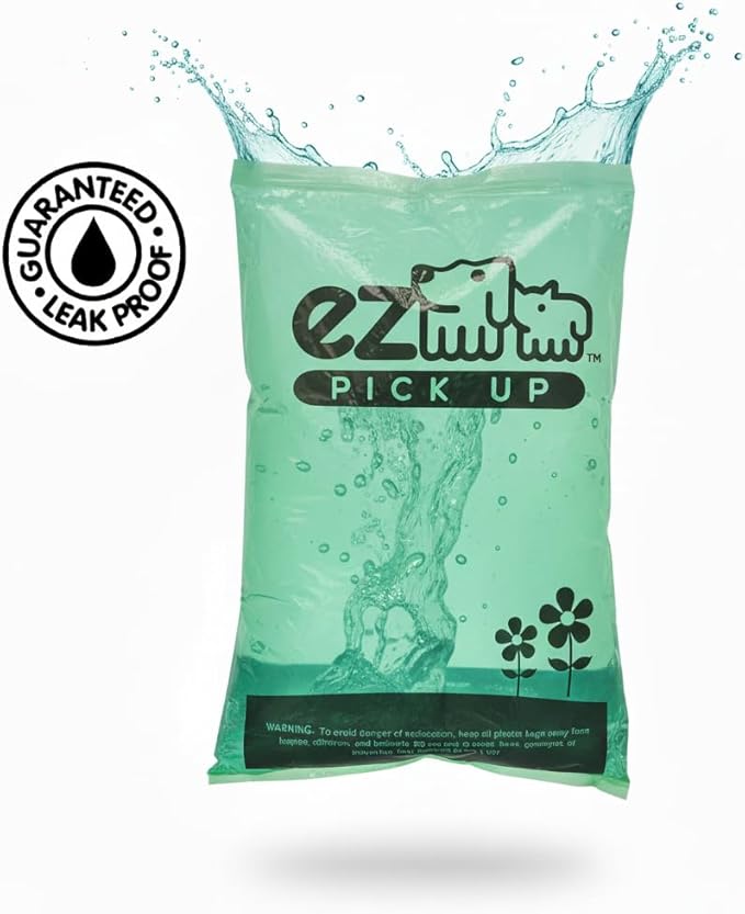 1000 Pet Waste Disposal Dog Poop Bags, EZ Pickup Bags Green (single roll, not on small rolls)