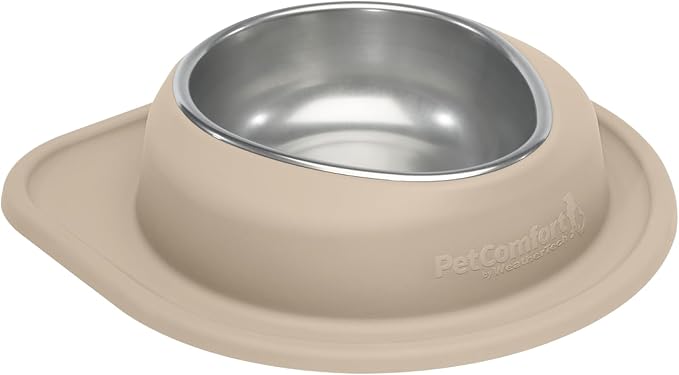 WeatherTech Single Low Pet Feeding System - Heavy-Duty Dog & Cat Food/Water Bowl - 64 oz (8 Cups) Tan (SL6403TN)
