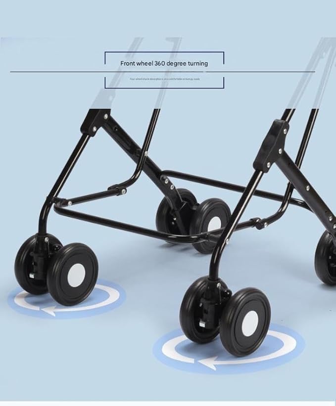 YYW Double Pet Stroller for Small Dogs & Cats - 4 in 1 Foldable Dog Stroller with 2 Detachable Carriers, Lockable Wheels & Safety Belts, Ideal for Multi-Pet Homes Walks & Travel(Black)