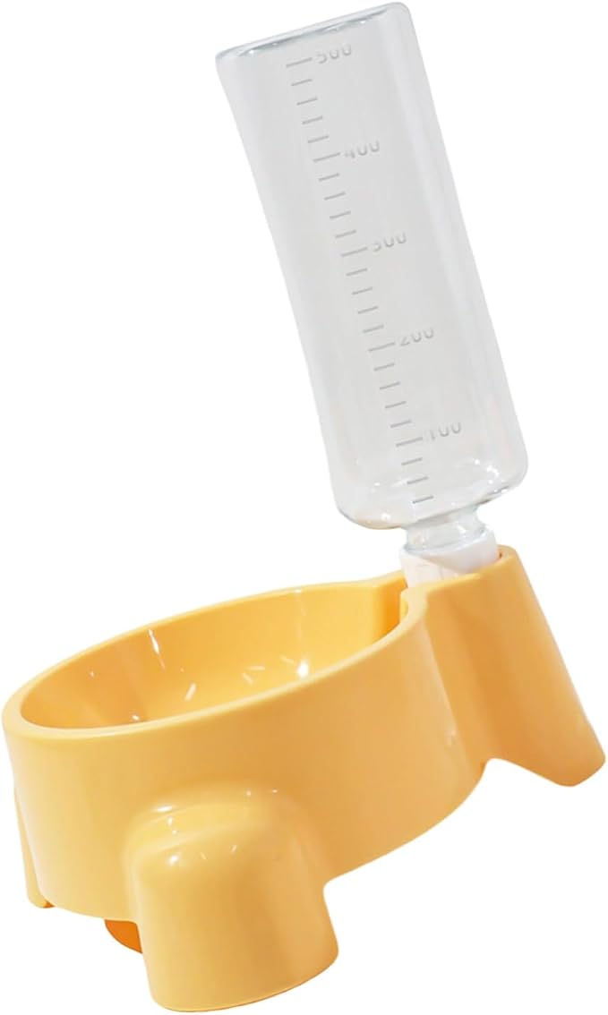 Dog Feeding Station Leak Water Fountains Detachable Bottle Anti Slip Base Design Stainless Steel Bowl with Water and Food