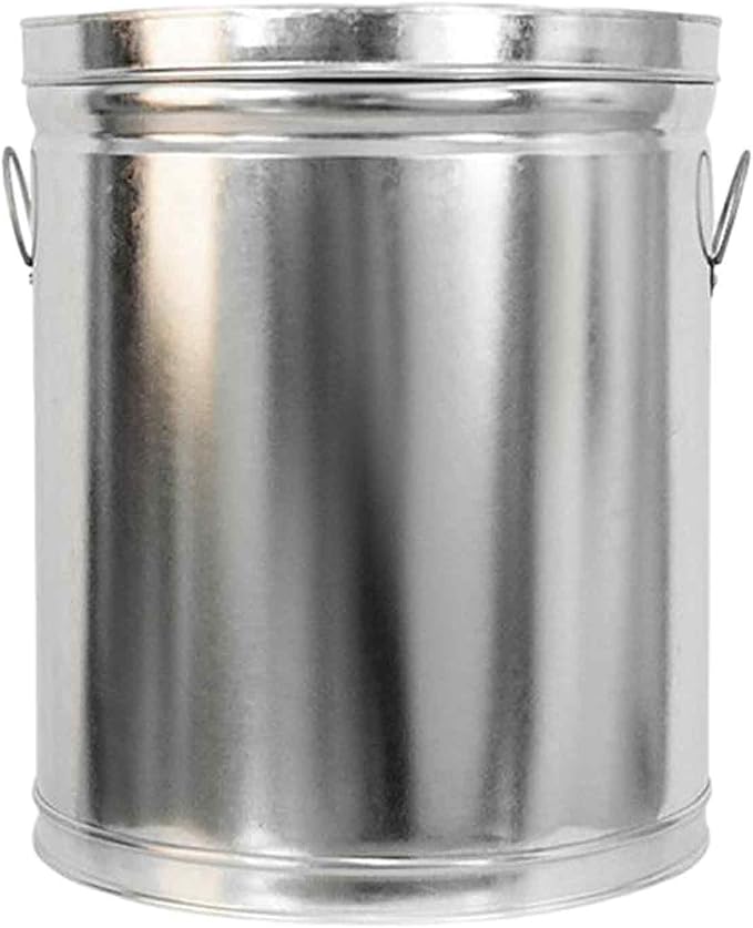 Galvanized Steel Locking Lid Storage Can,Heavy Duty Metal Waste Basket | 6 Gallon Galvanized Trash Can with Lid, Rust-Resistant Steel Body with Handles for Indoor and Outdoor Use L