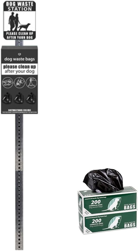 Zero Waste USA - Aluminum Mini Dog Waste Bag Station with Bags - Black | Rust-proof aluminum bag station with 400 bags, installs near existing trash cans, 25% larger dispenser, 10-year warranty
