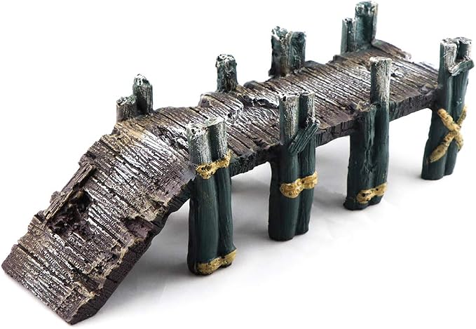 AQUA KT Aquarium Single-Plank Arch Bridge Drawbridge Rock for Cichlid Guppy Betta Glofish Fish Tank Landscape Decoration
