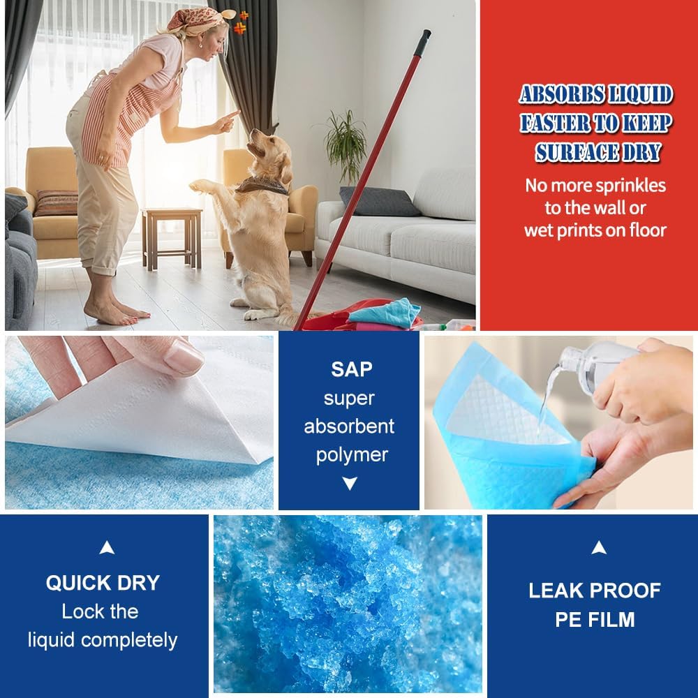 NEZO Dog and Puppy Premium Training Pads, XX-Large 34 x 46 inch - 120 Count Pee Pads with 6 Layer Leak-Proof and Super Absorbent