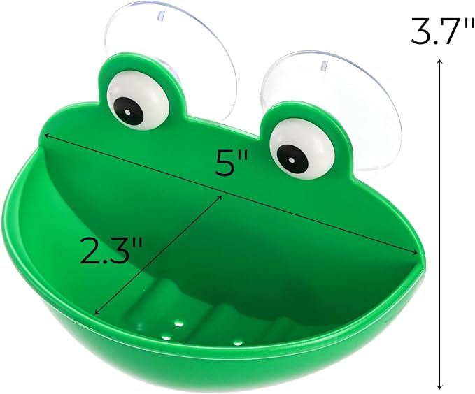 Hiceeden 4 Pack Frog Habitat with Suction Cup, Cute Frogs Fish Tank Decor, Plastic Soup Dish, Tree Frog Aquarium Terrarium Accessories for Toad, Tadpole