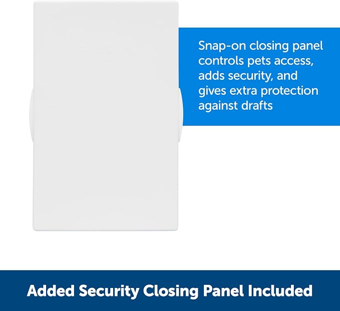 PetSafe Plastic Dog & Cat Door, Pets Up to 40 lb, Paintable, Medium | Flap Opening 8 1/8 in W x 12 1/4 in H, Snap-on Closing Panel, Paintable Frame, Easy DIY Install