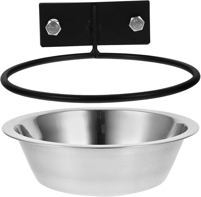 ULTECHNOVO Raised Wall Mounted Dog Bowl with Deep Stainless Steel Food and Water Bowls Large Elevated Pet Feeder Station for Indoor and Outdoor Use