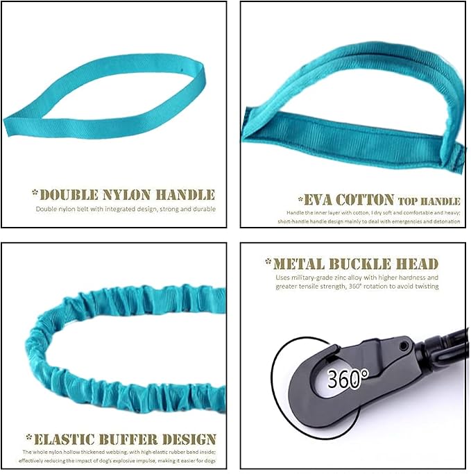 Tactical Dog Collar and Leash Set for Large Dogs with Control Handle,Blue | 1000D Heavy-Duty Nylon Fabric,Quick-Release Metal Buckle,Adjustable Fit,Soft-Padded Webbing,D-Ring,for Training & Hiking,S