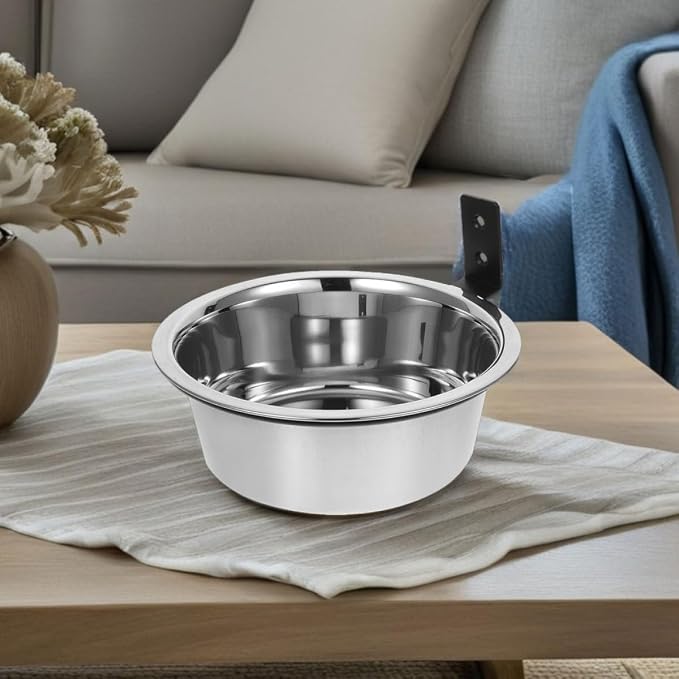 Raised Dog Bowl Set Wall Mounted Elevated Pet Feeder with 8-inch Stainless Steel Bowls for Large Dogs and Puppies Outdoor Feeding Station