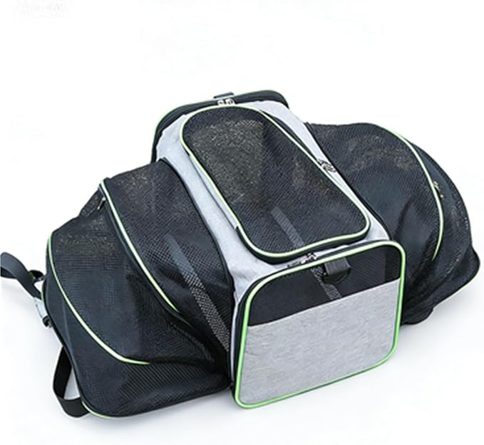 Airline-Approved Expandable Pet Carrier for Small Dogs & Cats, Soft-Sided Collapsible Travel Bag with 4-Way Access(Green,Small)