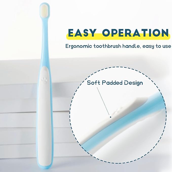 MoonyMars Small Dog Toothbrush, Cat & Puppy Tooth Brushing Kit, Ultra Soft & Mini Head Teeth Brush for Kitten & Tiny Pet, Doggy Toothbrushes Deep Dental Cleaning, 2 PCS - Pink