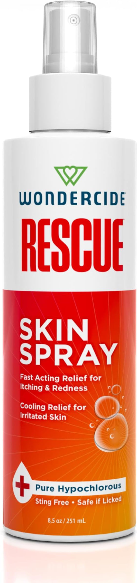 Wondercide Rescue - Skin Spray for Pets - Allergy Care, Rash, Redness, and Itch Relief for Dogs and Cats with Pure Hypochlorous - 8.5 oz