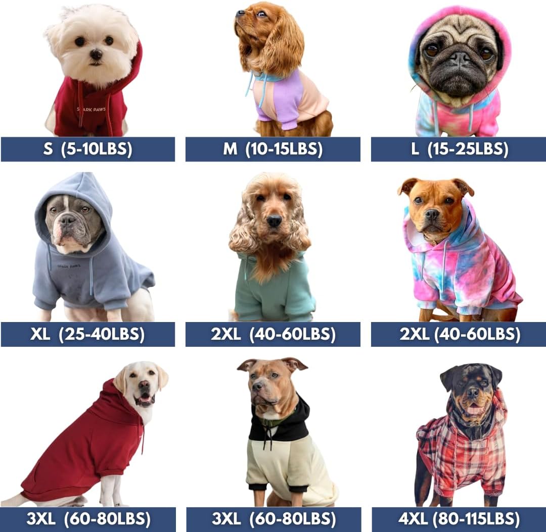 Spark Paws Dog Hoodie – Premium Dog Sweater for Small, Medium, and Large Dogs | Warm Outfits for French Bulldogs, Pitbull, Puppy, Winter Jacket Alternative - Cyber Punk - 2XL