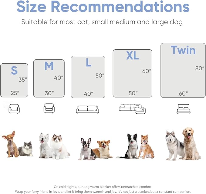 Dog Blanket for Small Medium Large Dogs Fleece Cat Blankets for Indoor Cats Washable Fluffy Pet Bed Blanket Furniture Sofa Couch Cover Protector