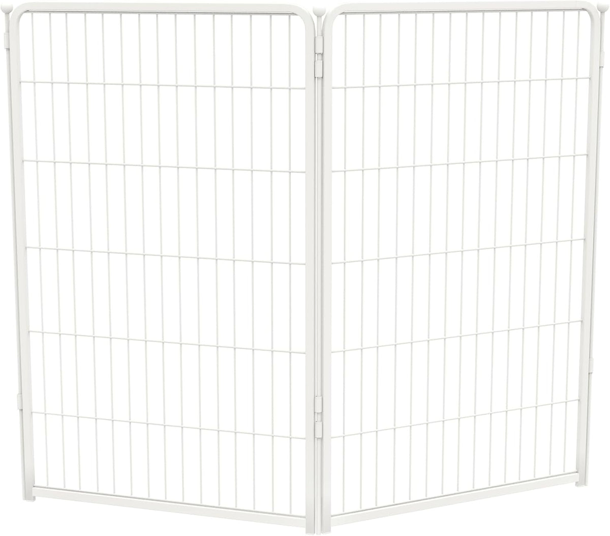 FXW Homeplus Unleashed Indoor Dog Playpen - Stress-Free and Safe Play, Heavy Duty 45 Inch 2 Wire Panels Dog Pen for Large Dogs, White│Patented