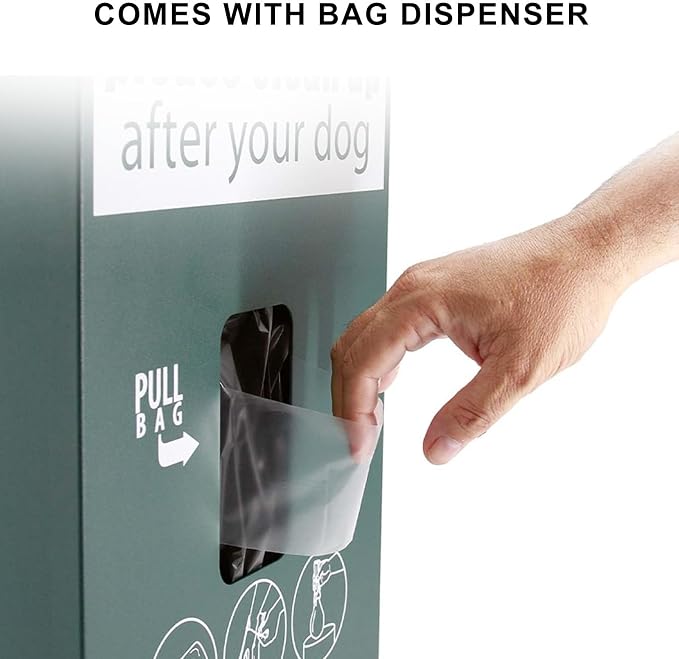 Floor-Standing Pet Waste Bin 26.4 Gal,with Dog Poop Sign,Household‌ Pet Feces Collectors Vertical,for Outdoor,Park,Garden,Street