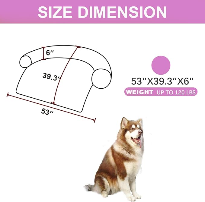 Luxurious Calming Dogs/Cats Bed Mats, Dog Pad Washable Removable Couch Cover, Plush Long Fur Mat for Pets, Waterproof Lining, Perfect for Small, Medium and Large Dogs and Cats (Pink, 53"x39")