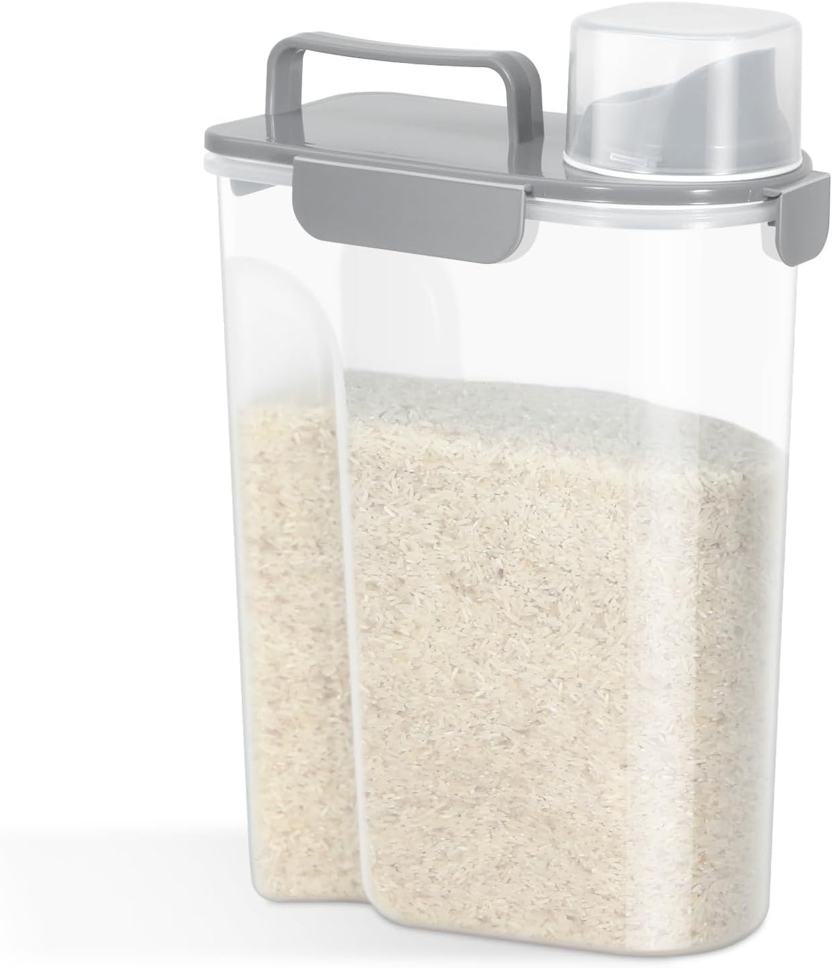 TBMax Rice Container 10 Lbs Kitchen Pantry Food Storage Container, Small Pet Dog Cat Food Container Dispenser 6 Lbs, Plastic Rice Cereal Flour Holder with Cup for Dry Food Storage Organization