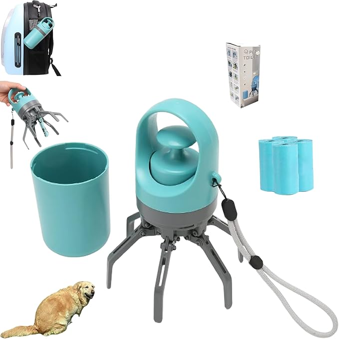 Portable Pet Pooper Scooper,Portable Pooper Scooper for Dogs,Portable Poop Scooper with Bags,Pooper Scoopers with Bag Attachment,with 15/60/120 PCS Bag Attachment. (60, Bags)
