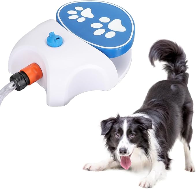 Yosoo Health Gear Dog Water Fountain Step On Water Toy for Large Dogs Outdoor Pet Dog Water Fountain, Dog Water Sprinkler Activated Water Feeder Sturdy Plastic 10.43x8.27x3.15in for Garden