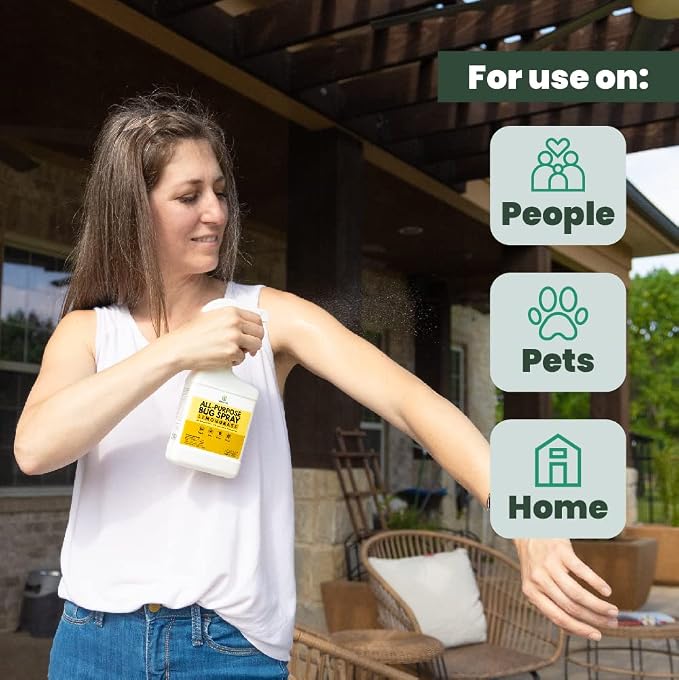 Cedarcide All-Purpose Bug Spray | Kill and Control Mosquitos, Fleas, Ticks, Ants | Made with Natural Essential Oils | Use on People, Pets & Kids (Lemongrass, Pint (16 Oz.))