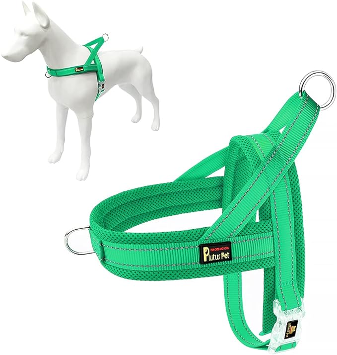 Plutus Pet No Pull Dog Harness for Small Dogs, Breathable Mesh Padded | Adjustable Reflective with Handle, Escape Proof, Quick Fit Pet Vest, Front Clip, for Training and Walking, Green, S