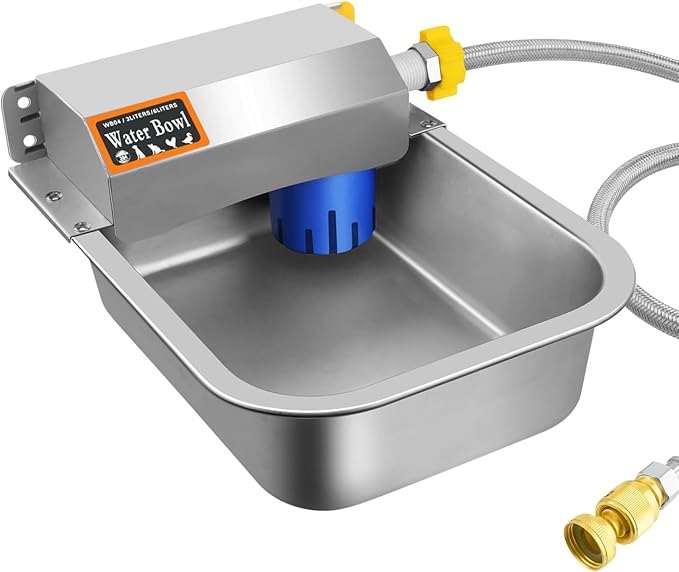 Automatic Water Dispenser for Dog,Heavy Duty Stainless Steel Water Bowl Dispenser,3L Water Feeder for Horse,Dog,Cat and Other Livestock