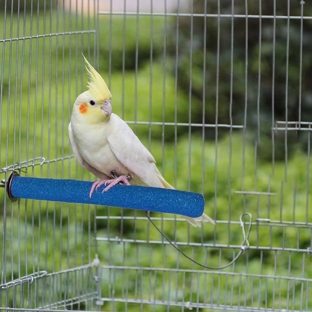 Hamiledyi 6 PCS Bird Perch Stand Toy Wood Parrot Paw Grinding Stick Perch Stand Platform Parakeet Cage Accessories Exercise Toys for Budgies Cockatiel Conure