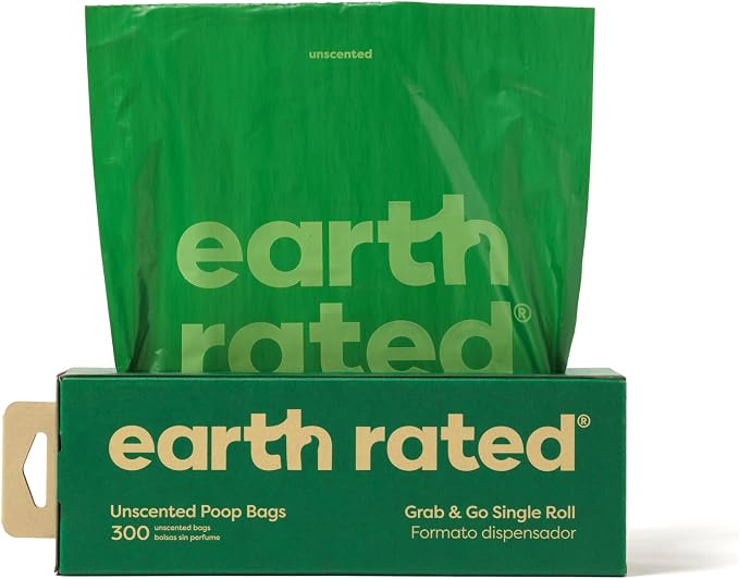 Earth Rated Dog Walking Essentials Bundle - Includes 300 Dog Waste Bags on Single Bulk Roll and 100 Dog Grooming Wipes, Unscented