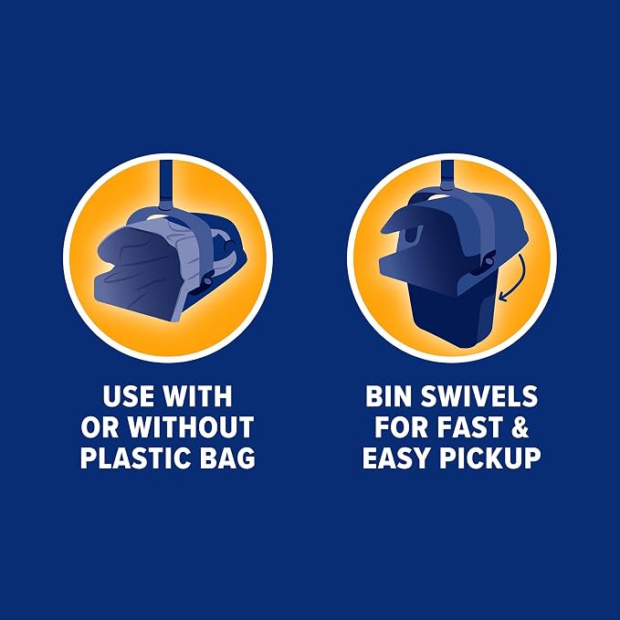 Arm & Hammer Pooper Scooper for Extra Large Dogs Heavy Duty, Outside Yard Dog Poop Scoop Pet Waste Clean Up with Bag Attachment - 2 Waste Bags Included | Includes 2 waste bags plus an attachment to hold them, keeps hands clean while picking up after pe...