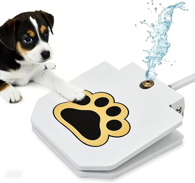 Outdoor Dog Water Fountain - Paw-Activated Sprinkler for Large & Medium Dogs - Upgraded Copper Valve & Y Splitter - Perfect Pet Drinking Dispenser Toy